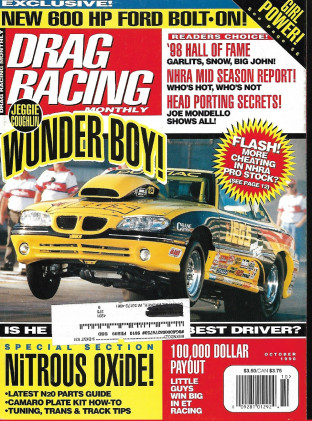 DRAG RACING MONTHLY 1998 OCT - MONDELLO, PRO STOCK CHEATING, JEGGIE